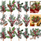 Tatuo 12 Pieces 14 Inch Christmas Pine Picks and Sprays Artificial Assorted