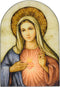 Sacred Traditions The Immaculate Heart of Mary Icon, 7 Inch Wood Arched Plaque