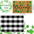 Fabbay 2 Pcs Fall Welcome Doormat, Layered Buffalo Plaid Rug, Pumpkin Rug for Halloween Thanksgiving Indoor Outdoor