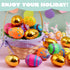 36 3.15" 8 JOYIN Pcs Colorful Printed Eggs Include Golden, Plastic Fillable Empty Eggs for Easter Hunt, Basket Stuffer