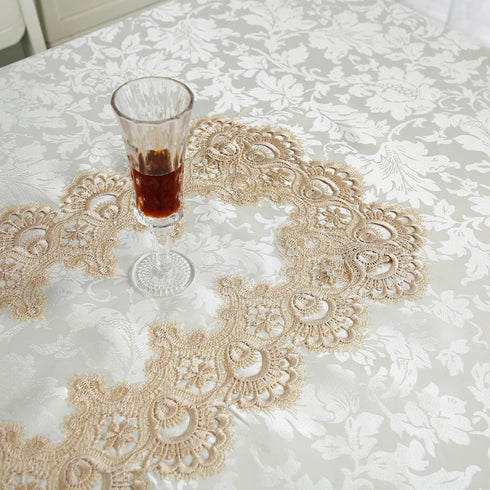 ZHUIDUSI Summer Fabric Tablecloth Lace Outdoor Table Cloth Rectangle Table Farmhouse Picnic TableCover for Rustic