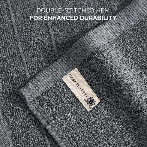 Pack 6-100% 13"x13"- Casa Platino Wash Cloths of Cotton Washcloths for Daily use - Soft, Gentle on Skin, Durable