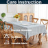 Gernaice 24x24 Inch, Boho Striped Small Square Tablecloth Premium Linen Blend with Cutwork Embroidery, Dustproof