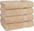 4 Set, Cotton Paradise Piece Turkish Bath Towels for Bathroom, Extra Large Soft Plush Towels Bathroom Beige