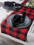 DII Buffalo Check Collection, Classic Farmhouse Table Runner, 14x108, Red & Black