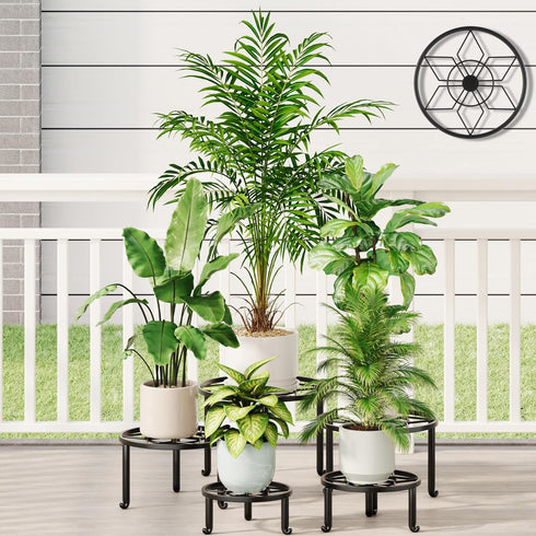 NQW 5 Pack Plant Stand Metal Flower Pot Stand Holders Indoor Tall Plant