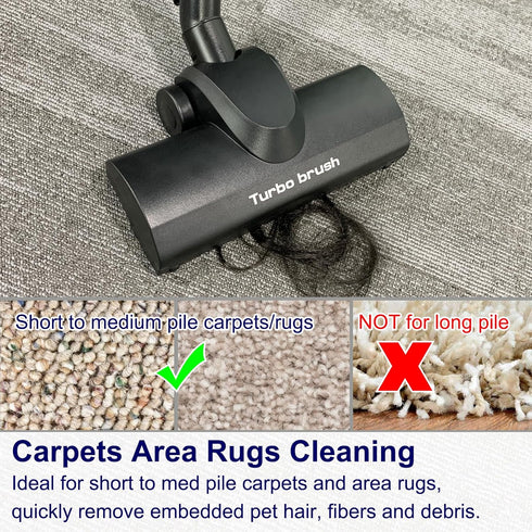 Portek Turbo Brush Compatible with Miele Vacuum Cleaners, Air-Driven Turbine Floor Head Attachment, for Carpets Area