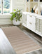 The Beer Valley Hand Woven Geometric Runner Rug 2'x6', Beige Non-Slip Long Carpet for Hallway