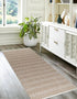 The Beer Valley Hand Woven Geometric Runner Rug 2'x6', Beige Non-Slip Long Carpet for Hallway