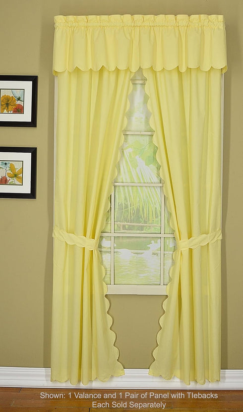 Today's Curtain Orleans Scallop Curtain, Buttercup 45" Panel Pair, 4-Piece Set, 60" W x 45" L