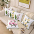 Embroidered Throw Pillow Covers 18x18 Inch Set of 2, Pink Magnolia Flower Spring Pillowcases for Living Room