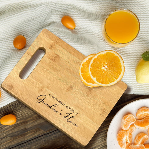 Grandma Gift Bamboo Cutting Board Kitchen Decor, Everything Is Better At Grandma's House, Gifts For Nana From Grandkids