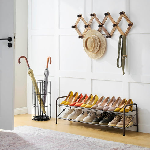 2 Closet, Hoctieon Tier Shoe Rack for Shoe Rack FreeStanding, Entryway Shoe Shelf, Shoe Storage Organizer, Durable Mesh