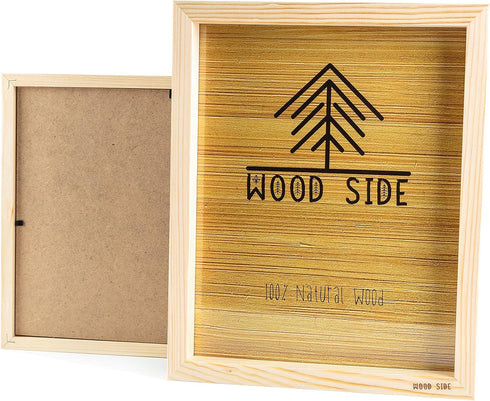 Wooden Picture Frames 8x10 Inch Set of 2, 100% Eco Unfinished Wood with Real Glass
