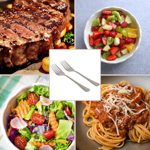 Cornucopia Brands Serving Fork Set of Two (2), Elegant 9" Stainless Steel Buffet & Banquet Style Serving Forks