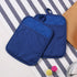 100% Cotton with Silicone Kitchen Pot Holder, Heat Resistant Coaster Potholder Oven Mitts Set of 2 Blue