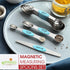 Spring Chef Stainless Steel Magnetic Measuring Spoons Set of 8, Nesting Metal Teaspoon & Tablespoon, Fits in Spice Jars