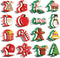 Christmas Cookie Cutters Set - 16 Pieces Stainless Steel Baking Cutters with Comfort Grip for Holiday Shapes