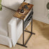 LET501R C Shaped End Table, Side Table for Sofa, Small TV Tray, Couch Table with Storage Bag for Small Space, Living