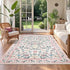 GarveeHome Floral Washable Rug 4x6, Non-Slip Low Pile Botanical Carpet, Vintage Farmhouse
