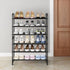 3-Tier Simple Trending Stackable Shoe Rack, Expandable & Adjustable Shoe Shelf Storage Organizer, Wire Grid, Black