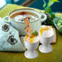 Set 2 Cinf Ceramic Egg Cup Easter Gift of White Porcelain Holder Breakfast Boiled Cooking Easy to Clean Childhood