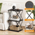 3-Tier ET-03BK End Table Small Side Table Tall Bedside Night Stand with Storage Sofa Side desks for Living Room Bedroom