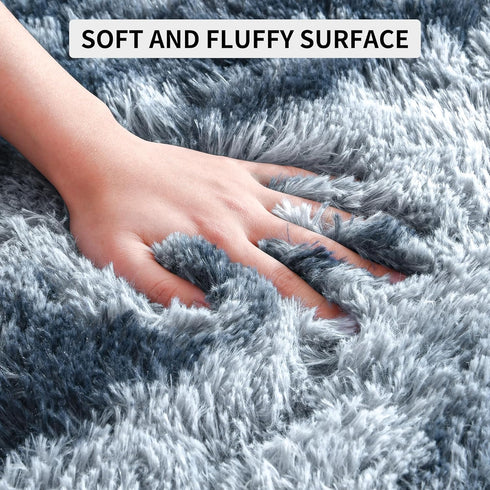 Tepook Soft Fluffy Rugs for Bedroom, 4x6 Area Rug for Living Room, Plush Throw Rug with Non-Slip Bottom