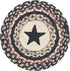 VHC Brands Colonial Star Trivet Hot Pad for Pots and Pans, Tan Black Red, Round Circle, 8 Inches
