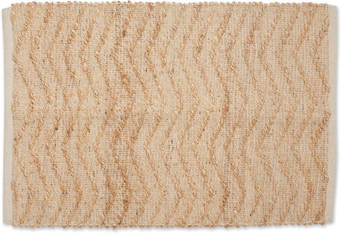 DII Woven Rugs Collection Hand-Loomed Jute, Off-White Chevron, 2x3'