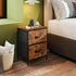 2 Closet, WLIVE Night Stand, Small Dresser with Drawers & Wooden Top, Nightstand with Fabric Bins, Bedside Table End