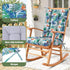 QemoraHome Set Tropical Rainforest Style Rocking Chair Cushion Waterproof Tufted with Ties Non-Slip High Back Chair