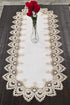 Gold European Lace, Antique Jacquard Fabric, Table Runner, Dresser Scarf (16Wx44L)