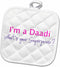 3D Rose I'm A Daadi. What's Your Superpower? Hot Pink Funny Gift for Grandma Pot Holder, 8 x 8