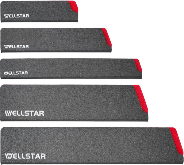WELLSTAR Knife Edge Guards Set, 5 Piece Universal Blade Covers, BPA Free ABS Protective Sheaths for Kitchen Knives