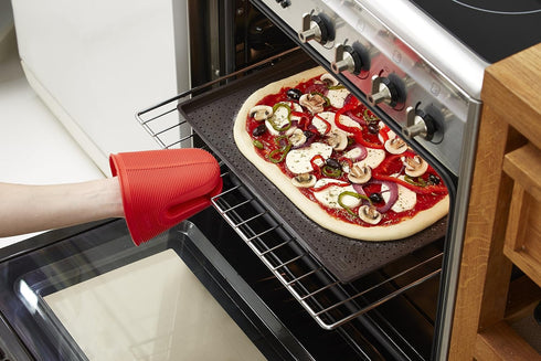 Lekue Micro Perforated Silicone Baking Pizza Mat, 15.7" x 0.59" x 11.8", Brown