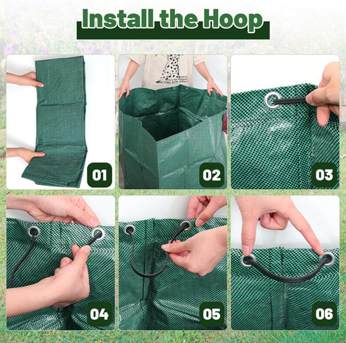 72 3 Packs Dntorx Gallons Reusable Yard Waste Bags, Lawn and Leaf Bags With Reinforced Handles, Collapsible Garden bag