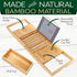 SereneLife Luxury Bamboo Bathtub Caddy Tray, Adjustable Wood Organizer with Wine Holder and Phone Slot