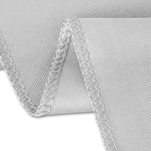 LinenTablecloth 60 x 102-Inch Rectangular Satin Tablecloth, Silver