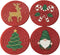 Folkulture Coasters Set of 4 (4") | Holiday Magic Beaded Handmade Round