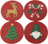 Folkulture Coasters Set of 4 (4") | Holiday Magic Beaded Handmade Round