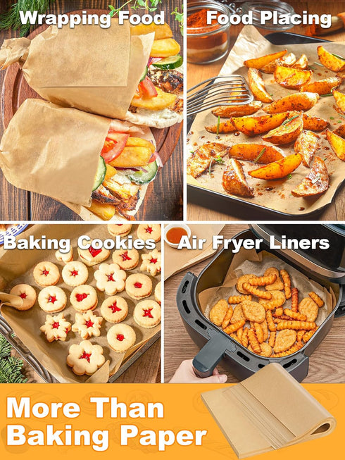 SMARTAKE 200 Pcs Parchment Paper Baking Sheets, 9x13 Inches Non-Stick Precut for Baking Grilling Air Fryer