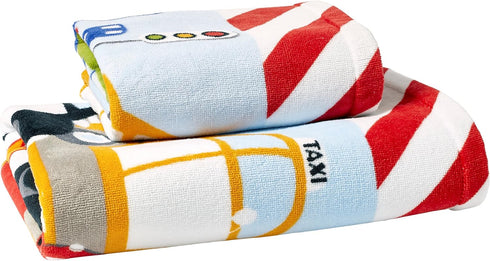 20" 30" 100% dream FACTORY Trains and Trucks Kids Bath Towel - x - Cotton - Cars and Trucks Yellow Design