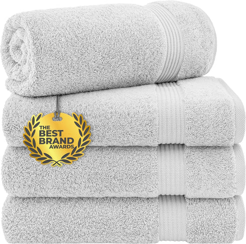 Cotton Paradise 4 Piece Turkish Bath Towels for Bathroom, 100% Cotton Extra