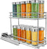 4-3/8 inch 2 LYNK PROFESSIONAL Pull Out Spice Organization for Cabinets - Wide Spice Rack for Inside Cabinets, Slide