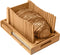 Kitchen Seven Bamboo Bread Slicer with Crumb Tray Bamboo Bread Cutter for Homemade Bread,