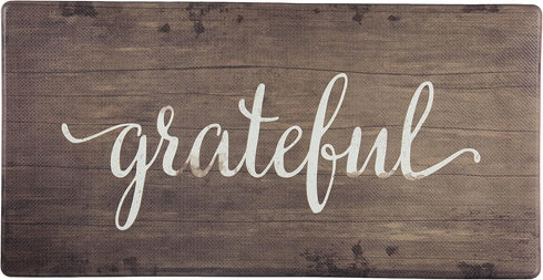 J&V TEXTILES 20x39 inches Anti Fatigue Kitchen Mat, Non Slip, Easy Wipe Clean, Grateful Design, 1/2 Inch Thick