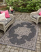 Unique Loom Outdoor Traditional Area Rug - Antique, 2' x 3' 1" Rectangle, Charcoal Gray/Natural Collection