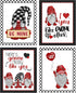 Valentine's Day Gnome Art Print Wall Art Sets