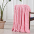 Tuddrom Extra Soft Faux Fur Blanket Queen Size 80" x 90", Solid Reversible Fuzzy Long Hair Shaggy Blanket, Pink